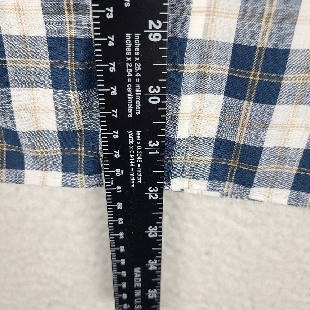 UNTUCKit Dress Shirt Mens XXXL Blue Plaid‎ Wrinkle Free 100% Cotton Button Up